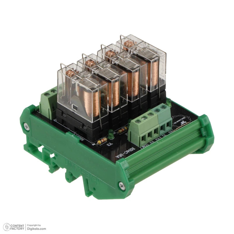 کارت رله برد ۴ کانال ۱۶ امپر ۲۴ ولت امرون تک کنتاکت