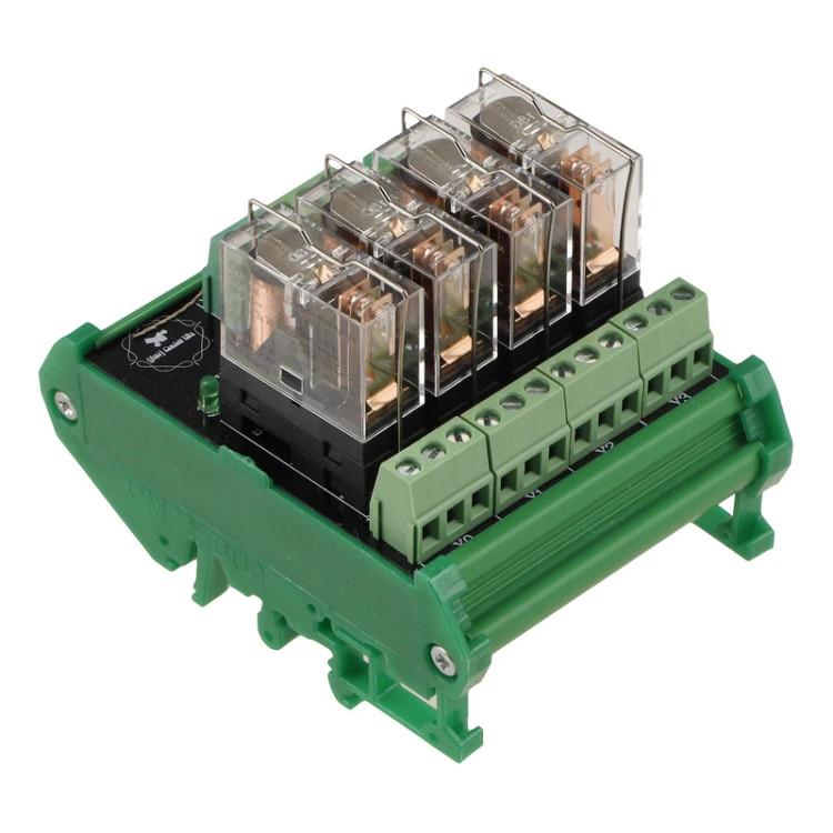 کارت رله برد ۴ کانال ۱۶ امپر ۲۴ ولت امرون تک کنتاکت